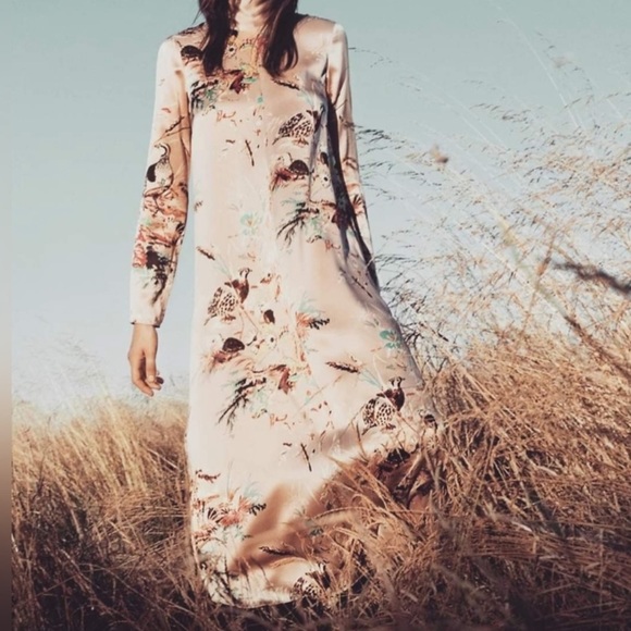 Wilfred silk floral LAVERNE maxi dress roebuck/ sun kissed NWT XXS - Picture 9 of 10